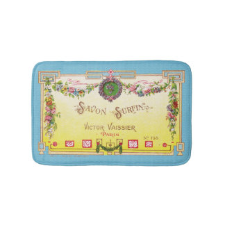 Tapis De Bain Parfum français antique jaune et bleu