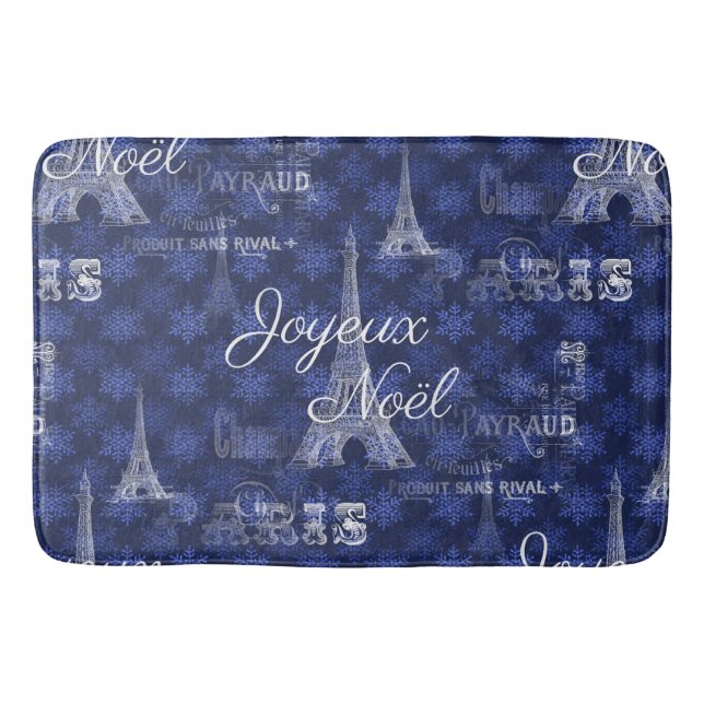 Tapis De Bain Paris Joyeux Noel Bathmat bleu Noël (Devant)