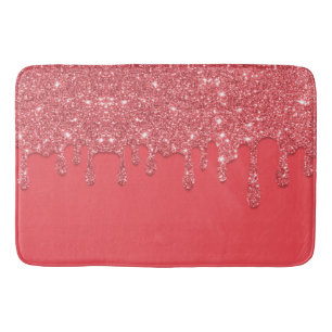 Tapis De Bain Parties scintillant à goutte rose