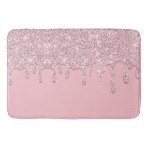 Tapis De Bain Parties scintillant à goutte rose pâle