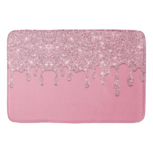 Tapis De Bain Parties scintillant à goutte rose pâle