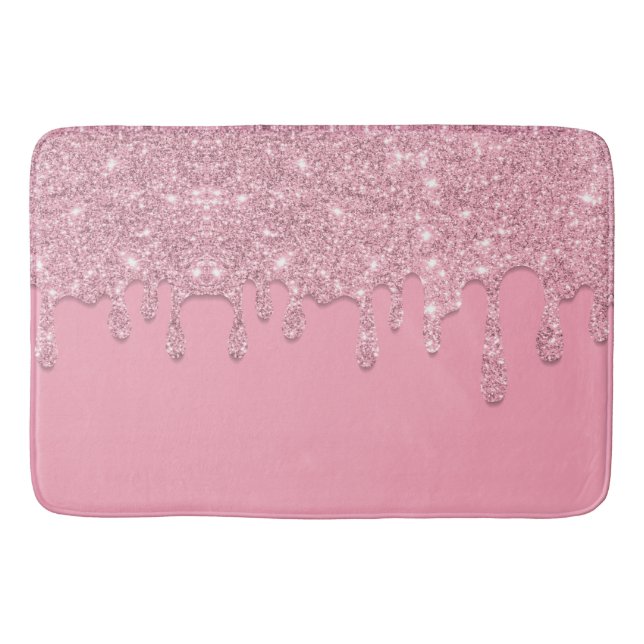Tapis De Bain Parties scintillant à goutte rose pâle (Devant)