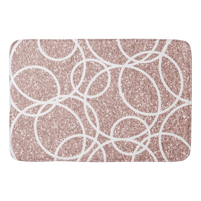 Tapis De Bain Parties scintillant blanche circulaire géométrique (Devant)