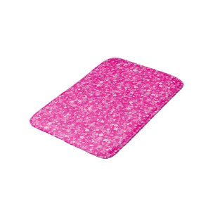 Tapis De Bain Parties scintillant Blanche Et Rose Étincelante