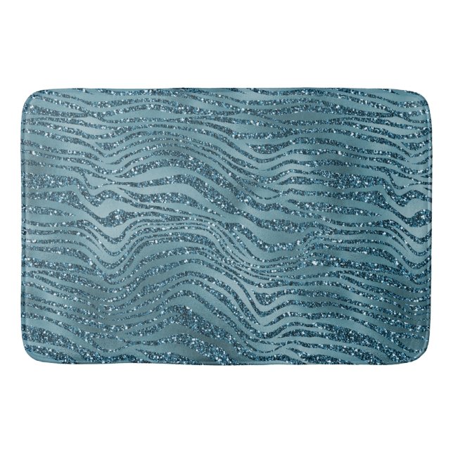 Tapis De Bain Parties scintillant bleu Turquoise turquoise Zebra (Devant)
