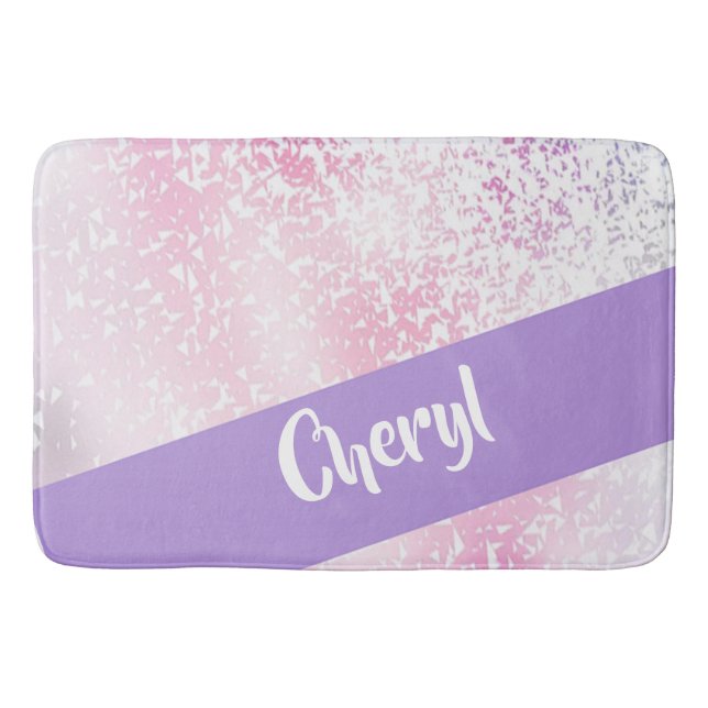 Tapis De Bain Parties scintillant claire violette, rose et blanc (Devant)