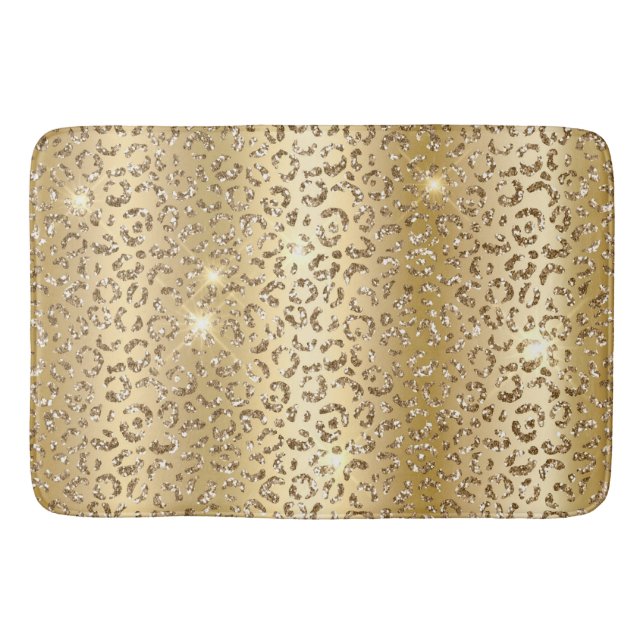 Tapis De Bain Parties scintillant de glam or Leopard (Devant)