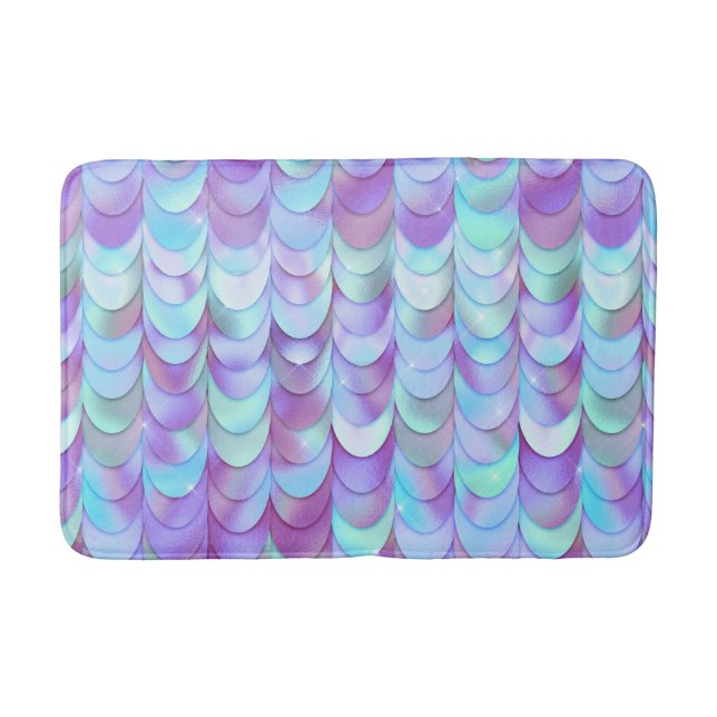 Tapis De Bain Parties scintillant des balances de sirène d'iride (Devant)
