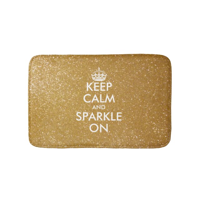 Tapis De Bain Parties scintillant d'or gardez calme et brillant  (Devant)