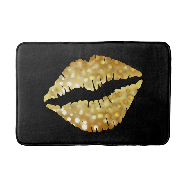 Tapis De Bain Parties scintillant d'or lèvres (Devant)