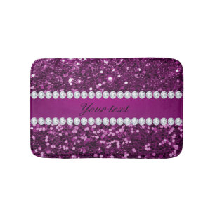 Tapis De Bain Parties scintillant et diamants de Purple Faux
