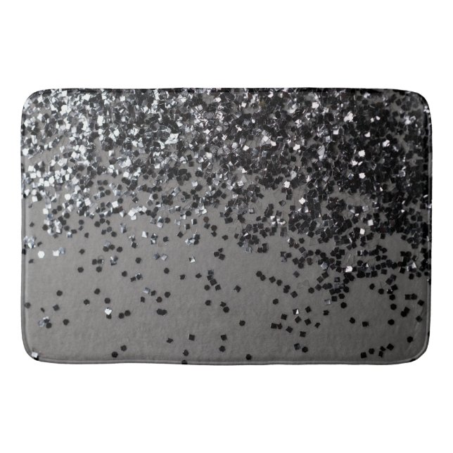 Tapis De Bain Parties scintillant gris argent #4 (Parties scinti (Devant)