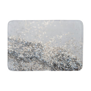 Tapis De Bain Parties scintillant gris argenté #2