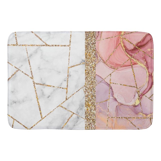 Tapis De Bain Parties scintillant intérieure de luxe en marbre (Devant)