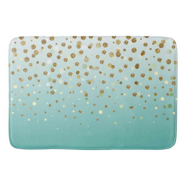 Tapis De Bain Parties scintillant moderne en or de fille confett (Devant)