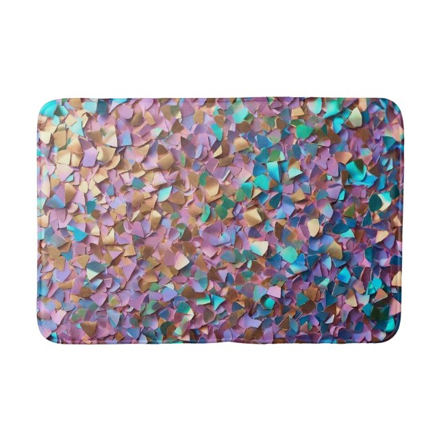 Tapis De Bain Parties scintillant Moderne Opal Collection Hologr (Devant)