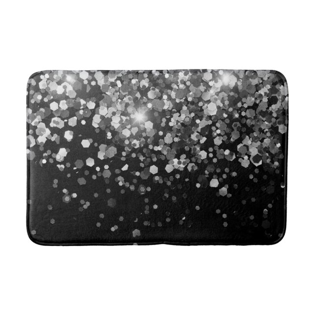 Tapis De Bain Parties scintillant noire gris argent #3 (Parties  (Devant)