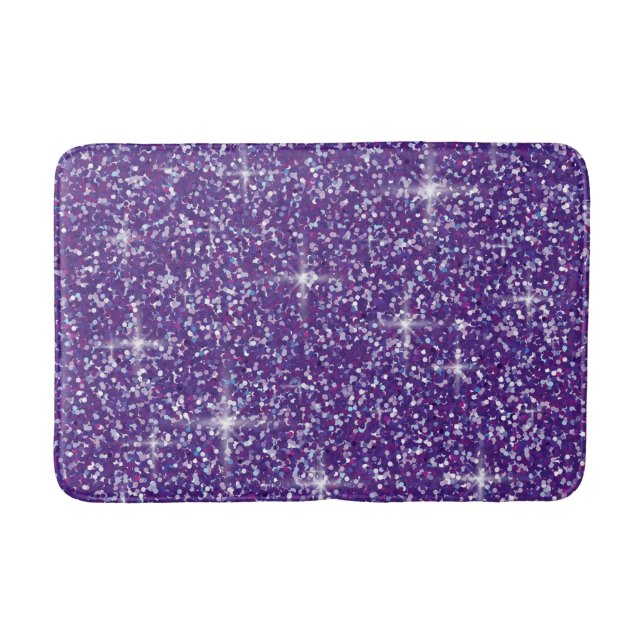 Tapis De Bain parties scintillant pourpre iridescente (Devant)