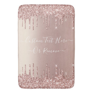 Tapis De Bain Parties scintillant rose Gold Blush Éclats Texte