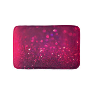 Tapis De Bain Parties scintillant rose rouge : Bokeh Abstrait