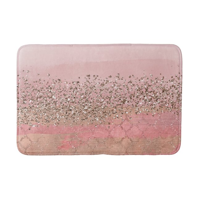 Tapis De Bain Parties scintillant rose vierge Marocaine Indienne (Devant)