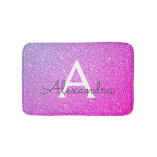 Tapis De Bain Parties scintillant rose violet Étincelle Monogram
