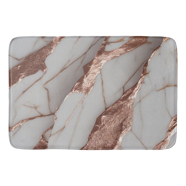 Tapis De Bain Parties scintillant tendance en cuivre marbre (Devant)