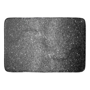 Tapis De Bain Parties scintillantes élégantes de noir de Faux
