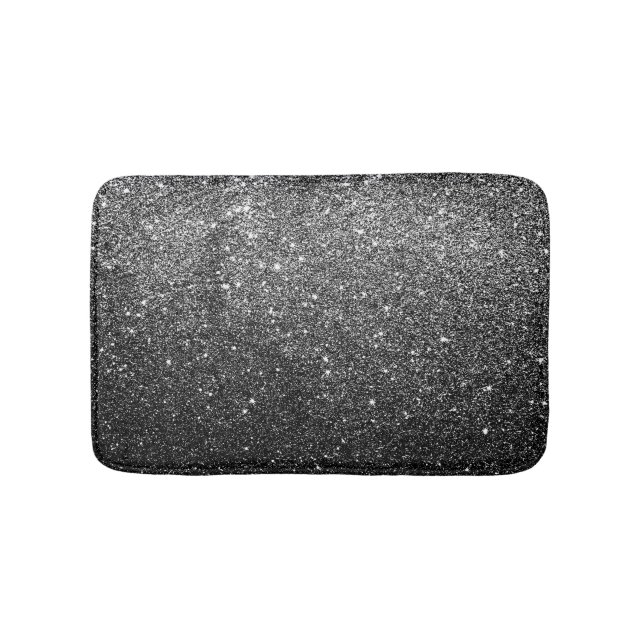 Tapis De Bain Parties scintillantes élégantes de noir de Faux (Devant)