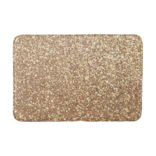 Tapis De Bain Parties scintillantes métalliques d'or rose d'en