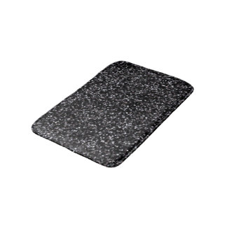 Tapis De Bain Parties scintillantes noires de scintillement