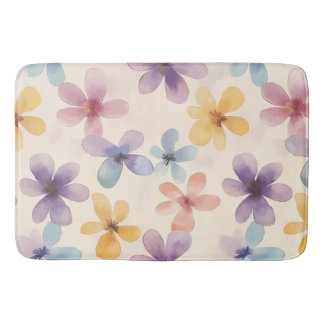 Tapis De Bain Pastel Floral Retro Hippie Fleurs