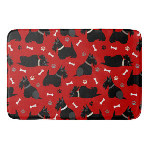 Tapis De Bain Pâtes et os de Terrier écossais noir