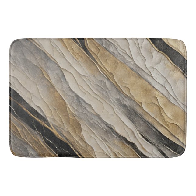 Tapis De Bain Patinée bande noire et or (Devant)