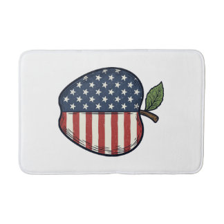 Tapis De Bain Patriotic Apple Vintage Engraving Vector Design_1