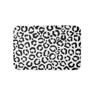 Tapis De Bain Patteries du Black White Leopard animal
