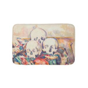 Tapis De Bain Paul Cezanne - Aquarelle à trois crânes