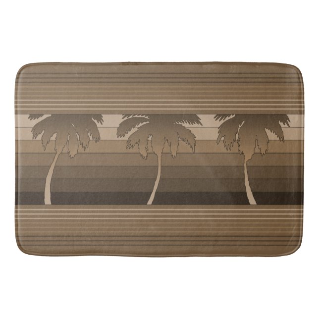 Tapis De Bain Paumes hawaïennes de Hilo barrées (Devant)
