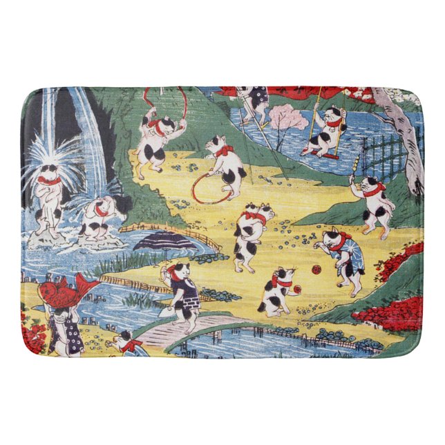 Tapis De Bain Pays des chats japonais, Utagawa Kunitoshi (Devant)
