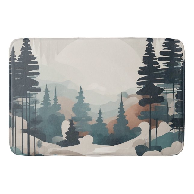 Tapis De Bain Paysage de la forêt de Boho (Devant)