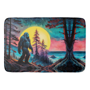 Tapis De Bain Paysage nocturne coloré de Squatchin