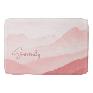 Tapis De Bain Paysage romantique rose sérénité