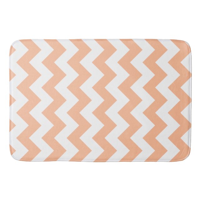 Tapis De Bain Peachy Orange Chevron moderne (Devant)