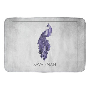 Tapis De Bain Peacock Purple Elegant Personnalisé Bain Mat