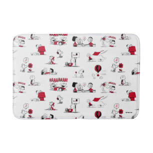 Tapis De Bain PEANUTS Motif rouge et noir