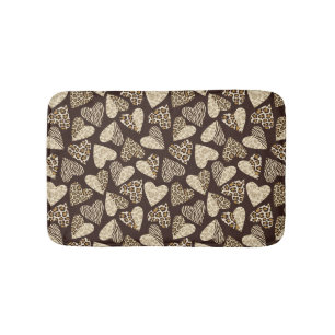 Tapis De Bain Peau d'animal avec des coeurs