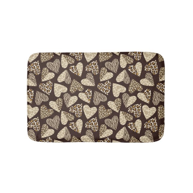 Tapis De Bain Peau d'animal avec des coeurs (Devant)