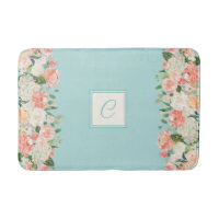 Pêche et aquarelle d'Aqua Floral avec Monogramme