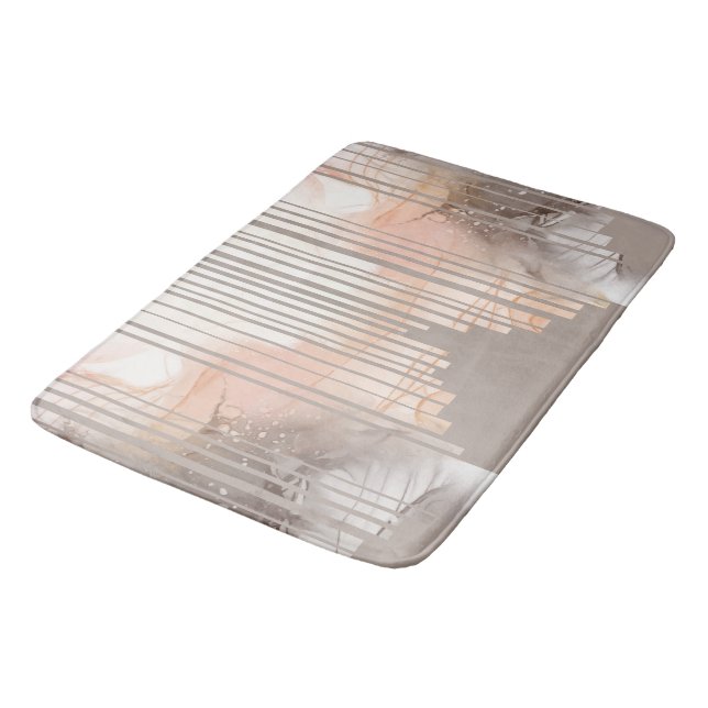 Tapis De Bain Pêche légère et Tan Abstrait (Angle)
