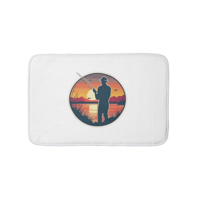 Tapis De Bain Pêche Rétro Pêche Poisson Sunset (Devant)